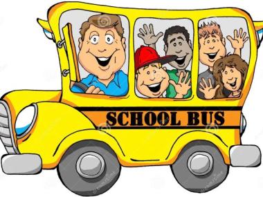 Tegning af bus med børn